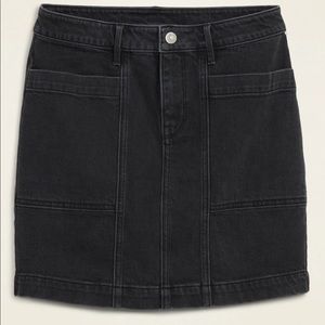 High Waisted Black Jean Skirt